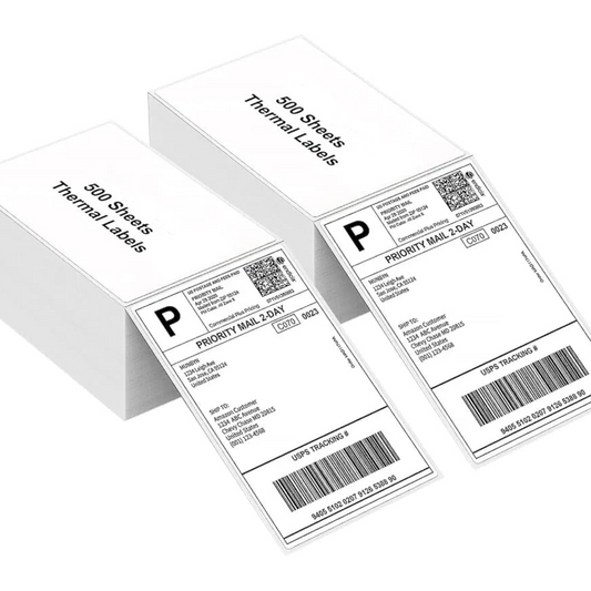 1000 LABELS (2 Stack of 500 Label) 4x6 (100x150 mm) Direct Thermal Label Stack Address, Shipping, Ecommerce, Labels