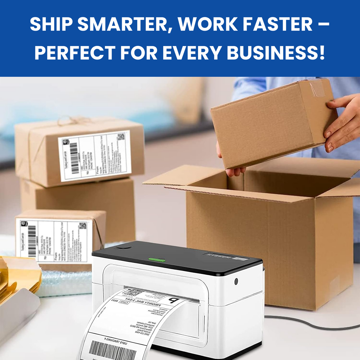 500 LABELS (1 Stack of 500 Label) 4x6 (100x150 mm) Direct Thermal Label Stack Address, Shipping, Ecommerce, Labels
