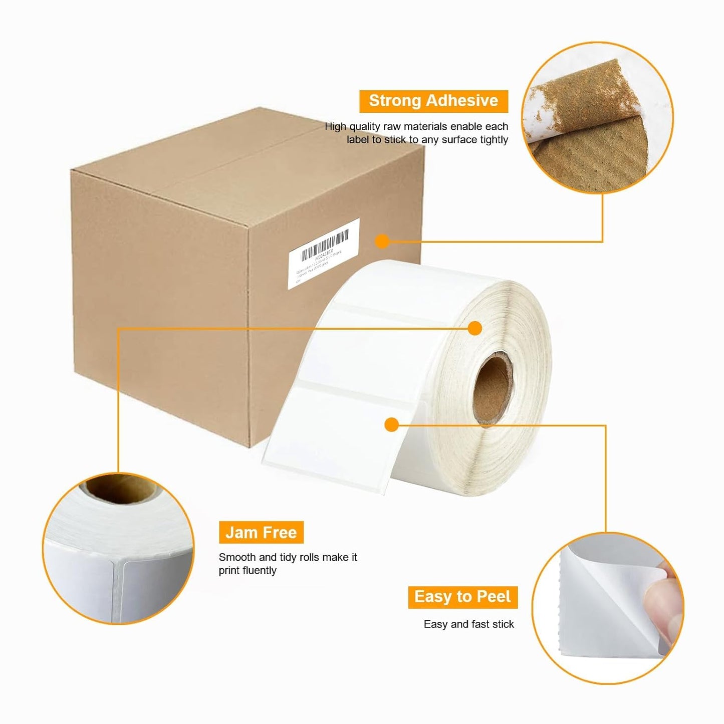 3000 Labels (2 Roll of 1500) 2" x 1" (50 x 25 mm) Best for Barcode, Product, FNSKU, Inventory, Price Label