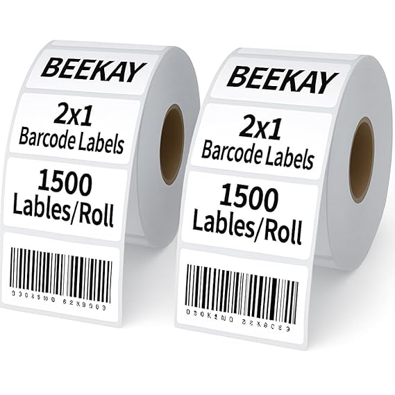 3000 Labels (2 Roll of 1500) 2" x 1" (50 x 25 mm) Best for Barcode, Product, FNSKU, Inventory, Price Label