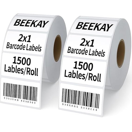 3000 Labels (2 Roll of 1500) 2" x 1" (50 x 25 mm) Best for Barcode, Product, FNSKU, Inventory, Price Label