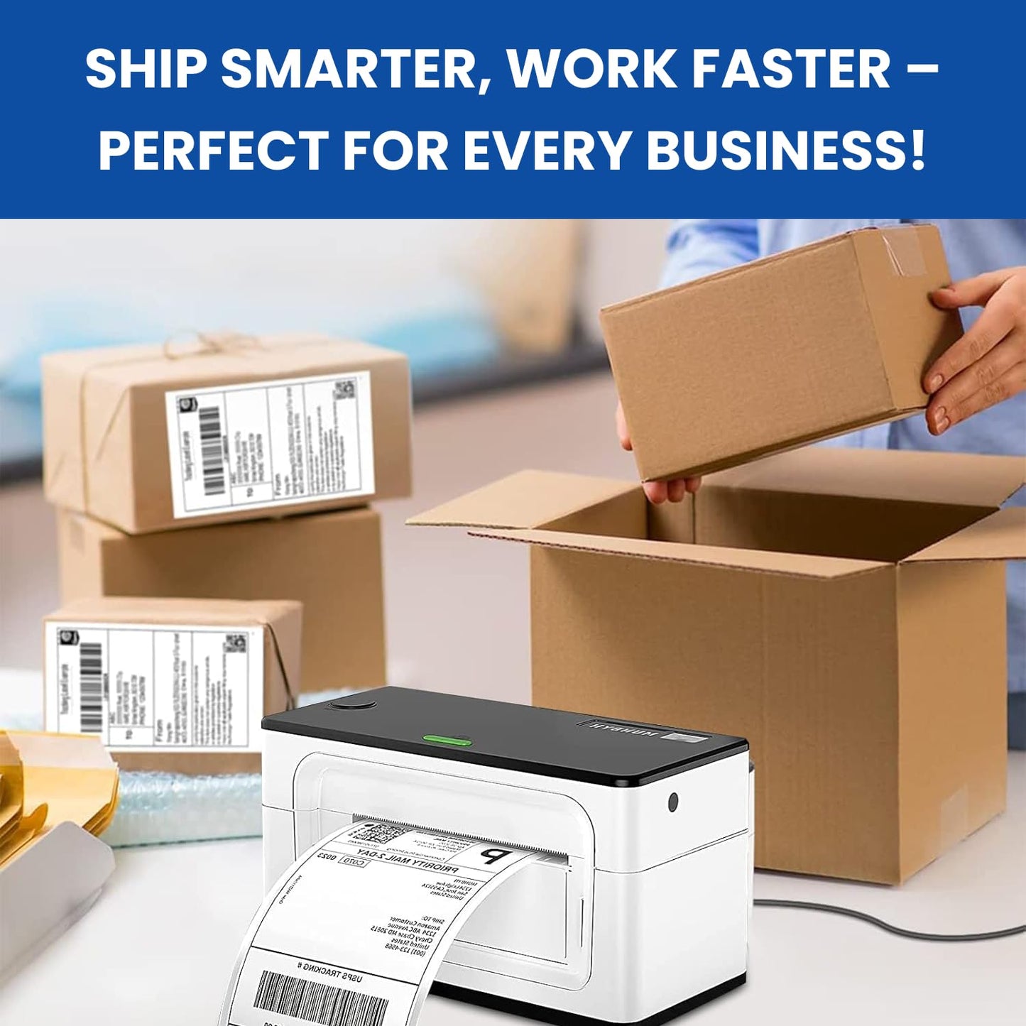 1000 LABELS (2 Stack of 500 Label) 4x6 (100x150 mm) Direct Thermal Label Stack Address, Shipping, Ecommerce, Labels