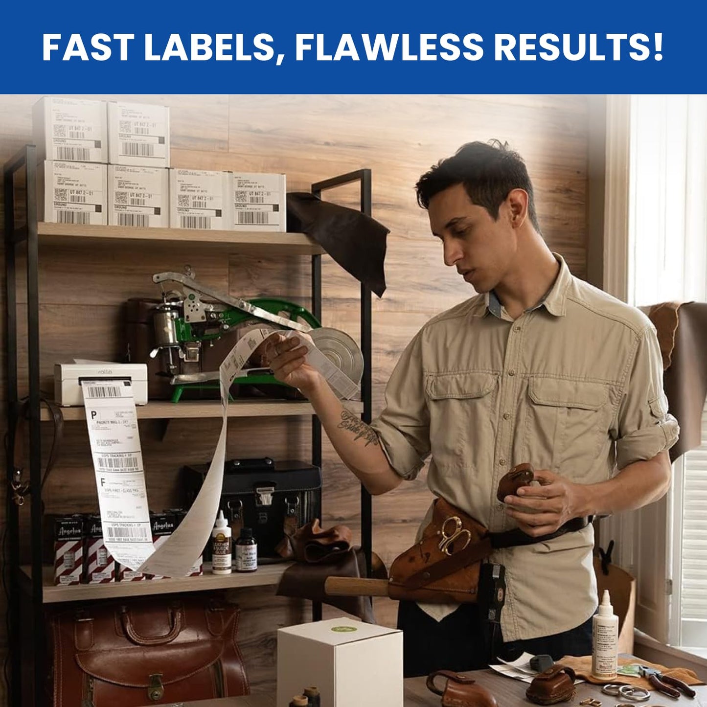 2000 LABELS (4 Stack of 500 Label) 4x6 (100x150 mm) Direct Thermal Label Stack Address, Shipping, Ecommerce, Labels