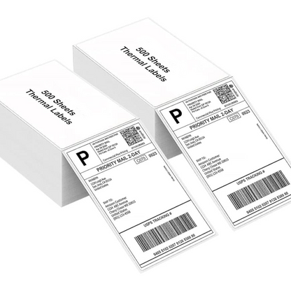 1000 LABELS (2 Stack of 500 Label) 4x6 (100x150 mm) Direct Thermal Label Stack Address, Shipping, Ecommerce, Labels