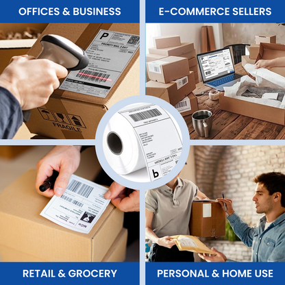 400 Label of 1 Roll of 4x6 (100x150 mm) Direct Thermal Label Stack Address, Shipping, Ecommerce, Labels