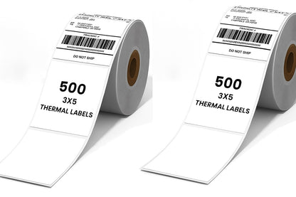 1000 LABELS (2 Roll of 500 Label) 3"x5" (75x125 mm) Direct Thermal Label Roll Address, Shipping, Ecommerce, Labels