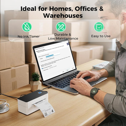 BEEKAY USB Direct Thermal 4×6 Shipping Label Printer |203DPI Resolution|152mm/s Printing Speed 1 year warranty