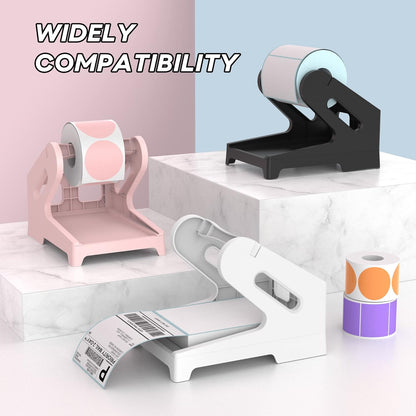 BEEKAY Thermal Label Holder Stand for Roll & Fan-Fold Labels Universal Label Holder for 4x6, 4x4, 3x5, 3x2, 2x1, Plastic Stand