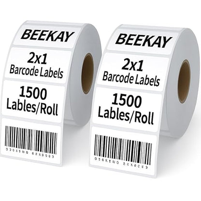 3000 Labels (2 Roll of 1500) 2" x 1" (50 x 25 mm) Best for Barcode, Product, FNSKU, Inventory, Price Label