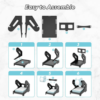 BEEKAY Thermal Label Holder Stand for Roll & Fan-Fold Labels Universal Label Holder for 4x6, 4x4, 3x5, 3x2, 2x1, Plastic Stand